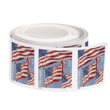 U.S. Flags 2022 Stamps (Roll) - 100 Pcs