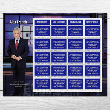 Alex Trebek Stamps - 100 Pcs