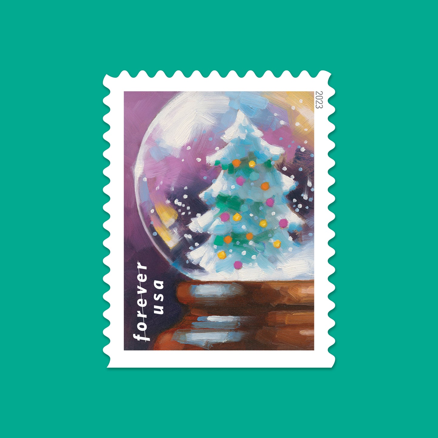 Snow Globes Stamps - 100 Pcs