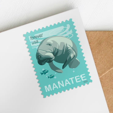 Save Manatees Stamps - 100 Pcs
