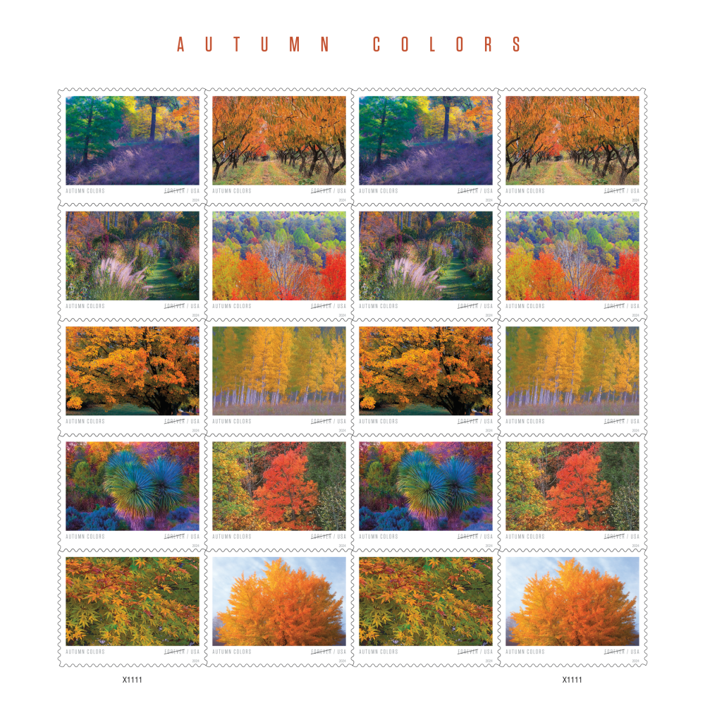 Autumn Colors Stamps - 100 Pcs