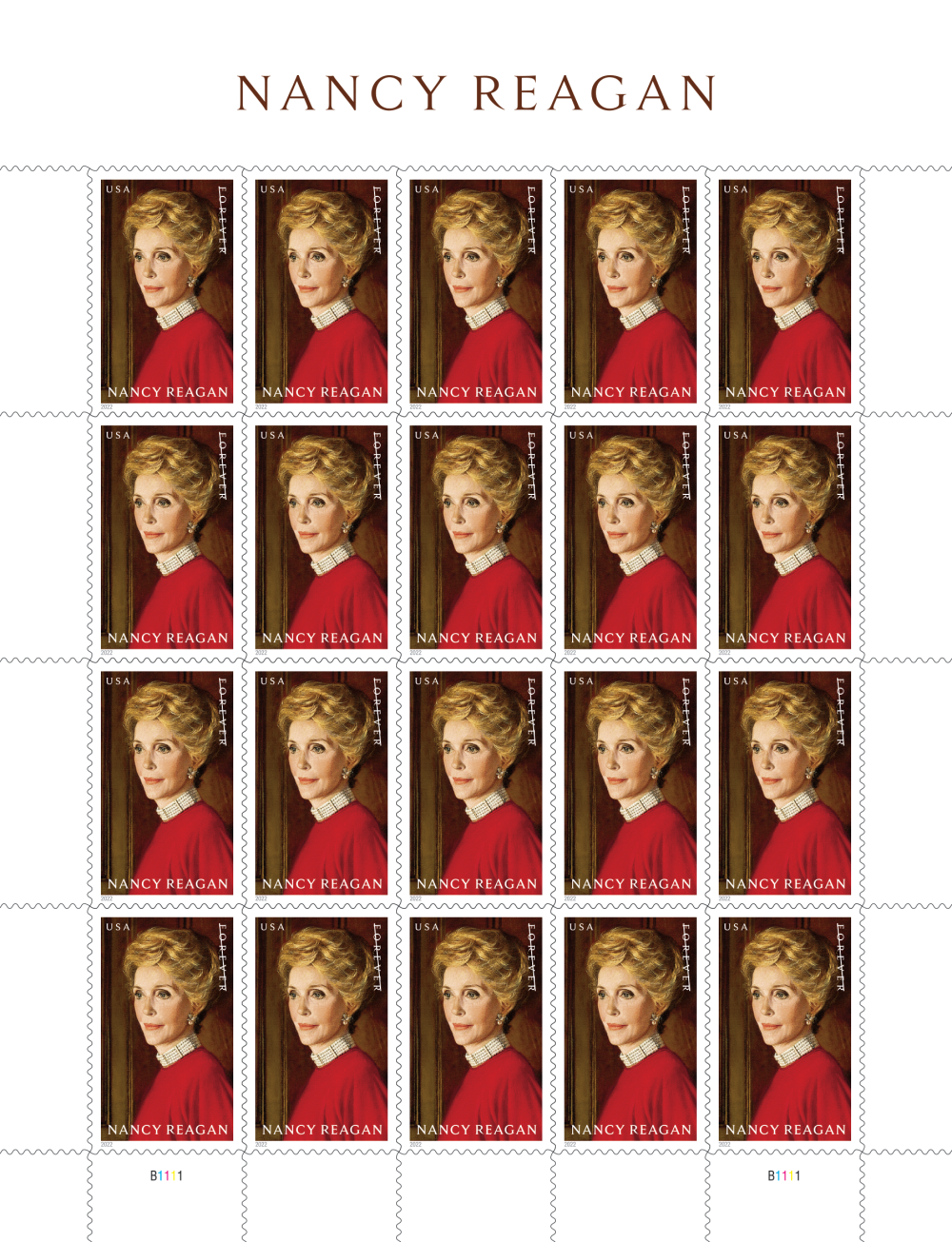 Nancy Reagan Stamps - 100 Pcs