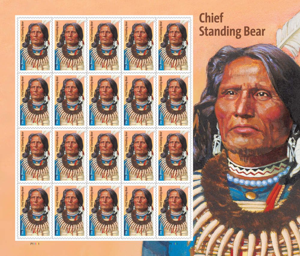 Chief Standing Bear Stamps - 100 Pcs