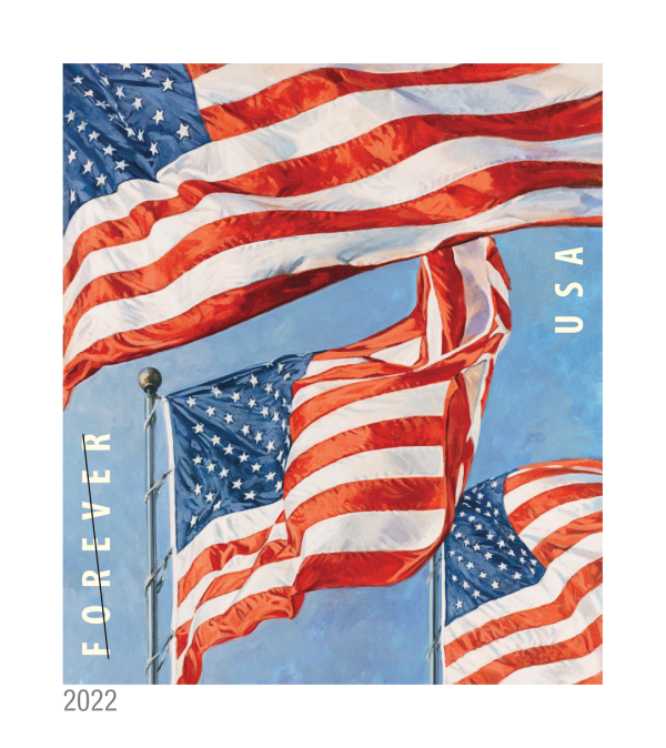 U.S. Flags 2022 Stamps (sheet) - 100 Pcs