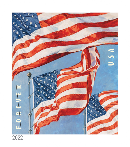 U.S. Flags 2022 Stamps (sheet) - 100 Pcs