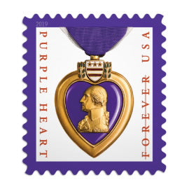 Purple Heart Medal 2019 Stamps - 100 Pcs
