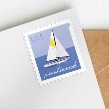 Sailboat Postcard Stamps - 100 Pcs