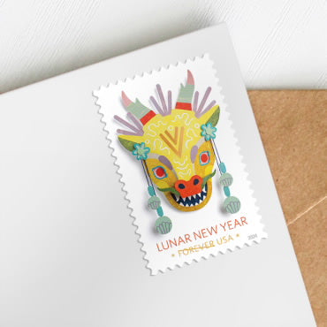 Lunar New Year Dragon Stamps - 100 Pcs