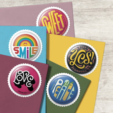 Pinback Buttons Stamps - 100 Pcs