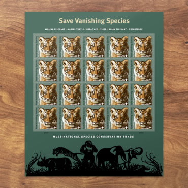 Save Vanishing Species Stamps - 100 Pcs