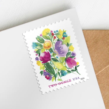 Wedding Blooms Stamps - 100 Pcs