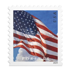 U.S. Flags 2024 Stamps (Roll) - 100 Pcs