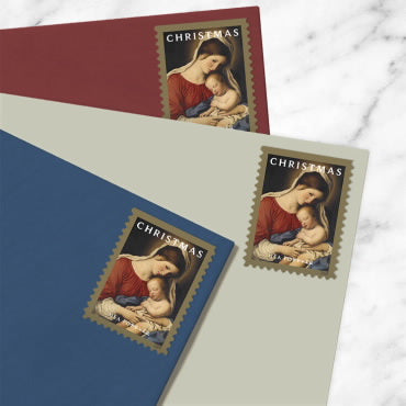 Christmas Madonna and Child Stamps - 100 Pcs