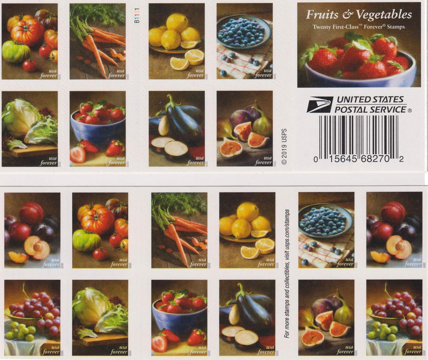 Fruit and Veggie Stamps - 100 Pcs