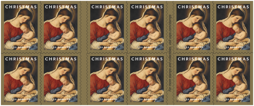 Christmas Madonna and Child Stamps - 100 Pcs