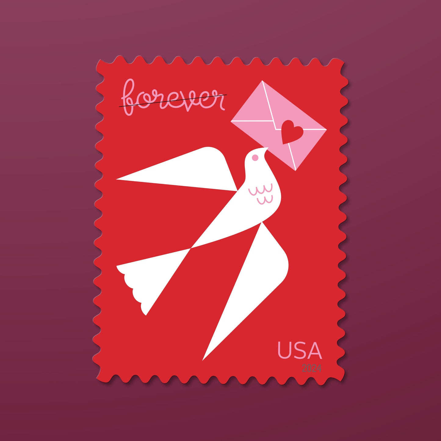 Love 2024 Stamps - 100 Pcs