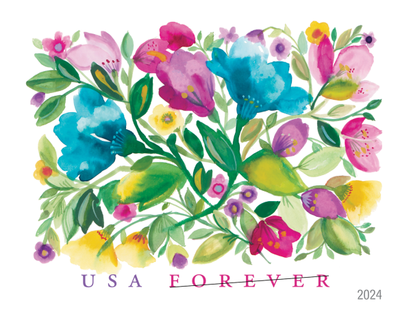 Celebration Blooms Stamps - 100 Pcs
