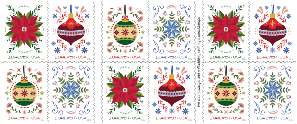 Holiday Joy Stamps - 100 Pcs