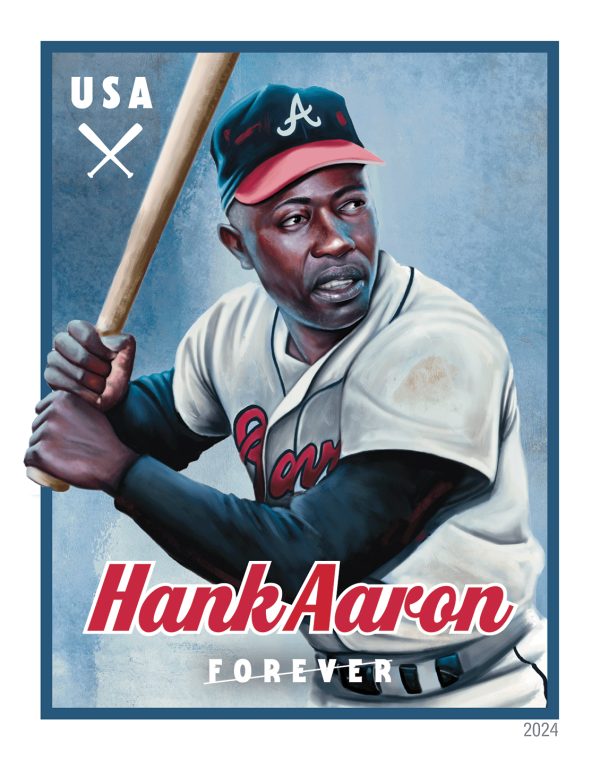 Hank Aaron Stamps - 100 Pcs