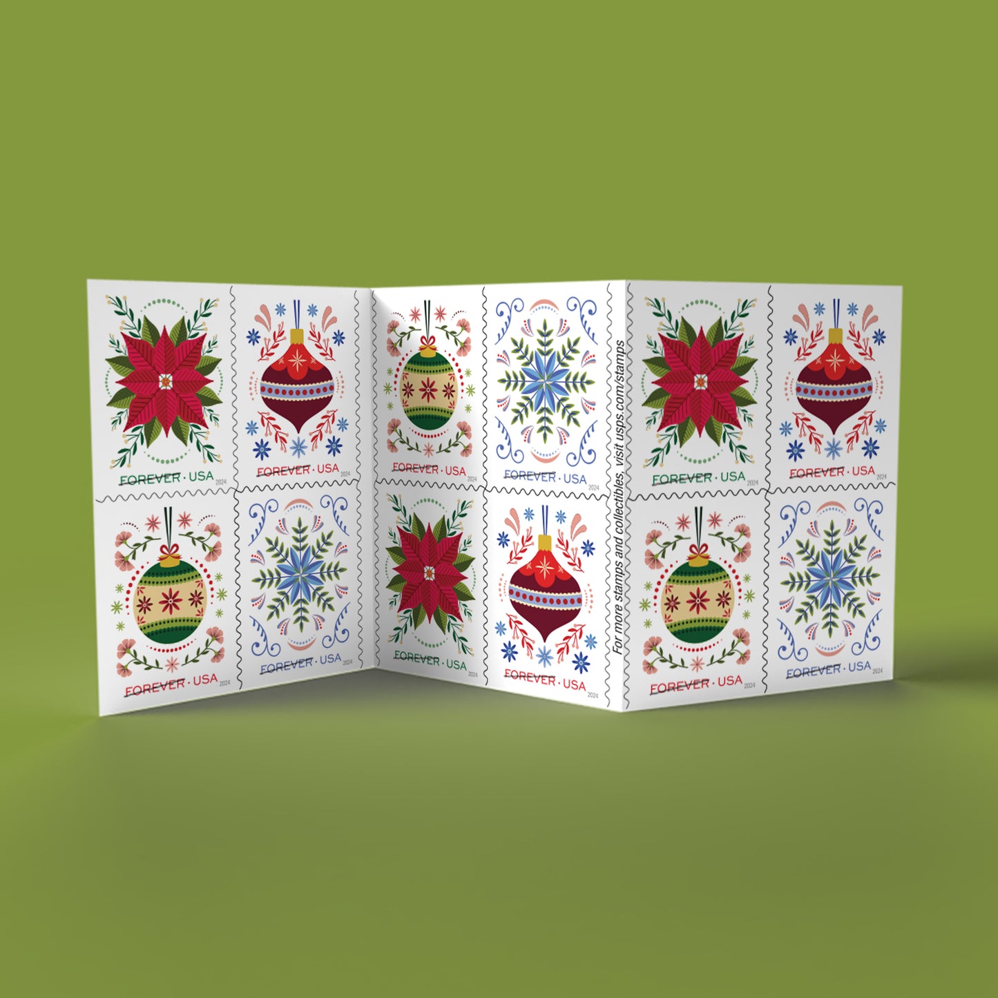 Holiday Joy Stamps - 100 Pcs