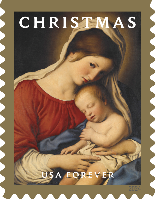 Christmas Madonna and Child Stamps - 100 Pcs