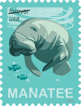 Save Manatees Stamps - 100 Pcs