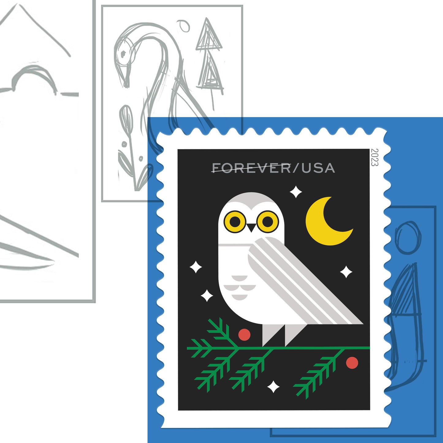 Winter Woodland Animals Stamps - 100 Pcs