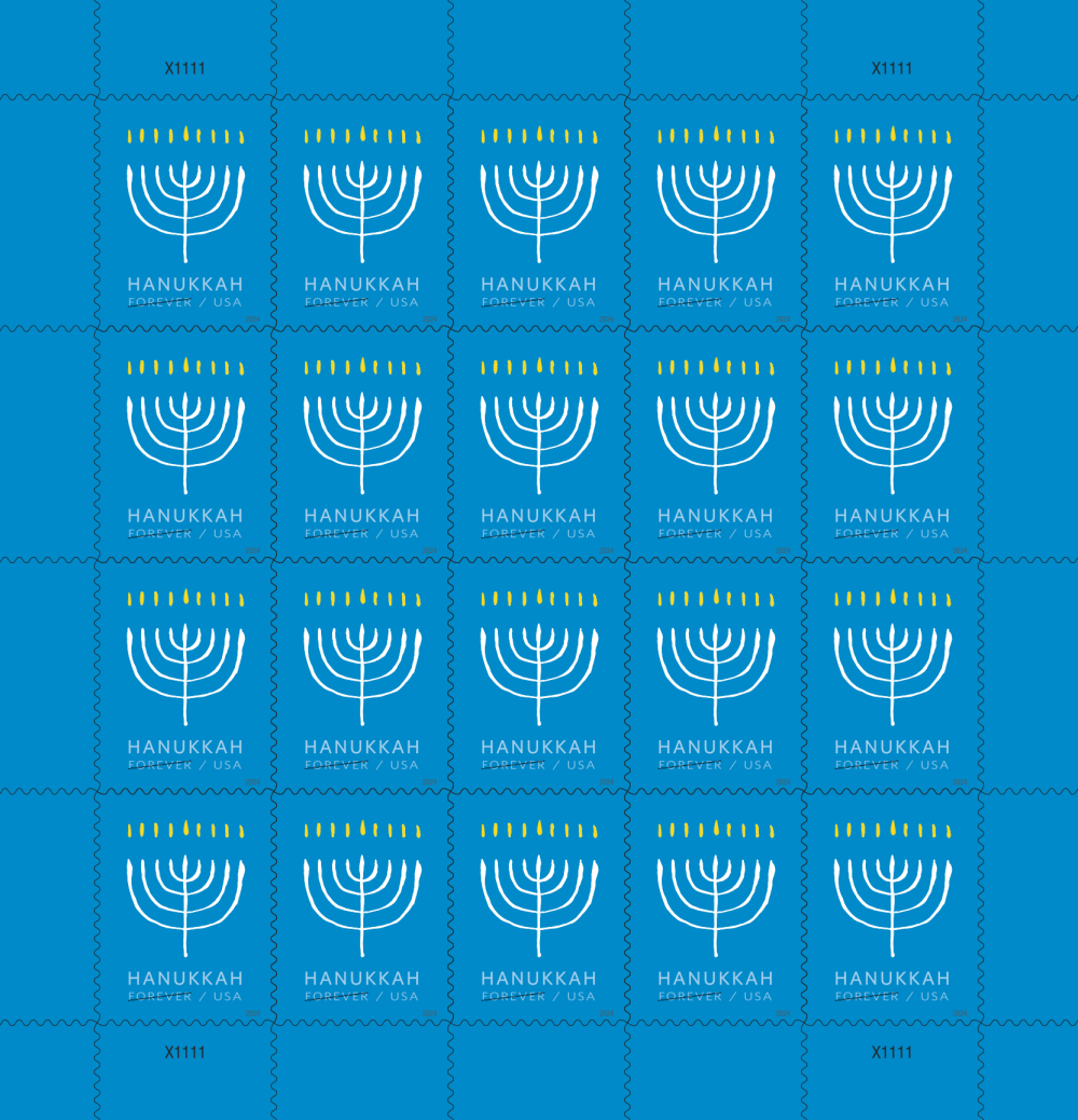 Hanukkah 2024 Stamps - 100 Pcs