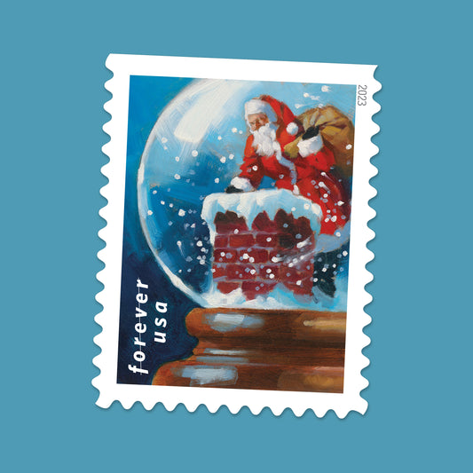 Snow Globes Stamps - 100 Pcs
