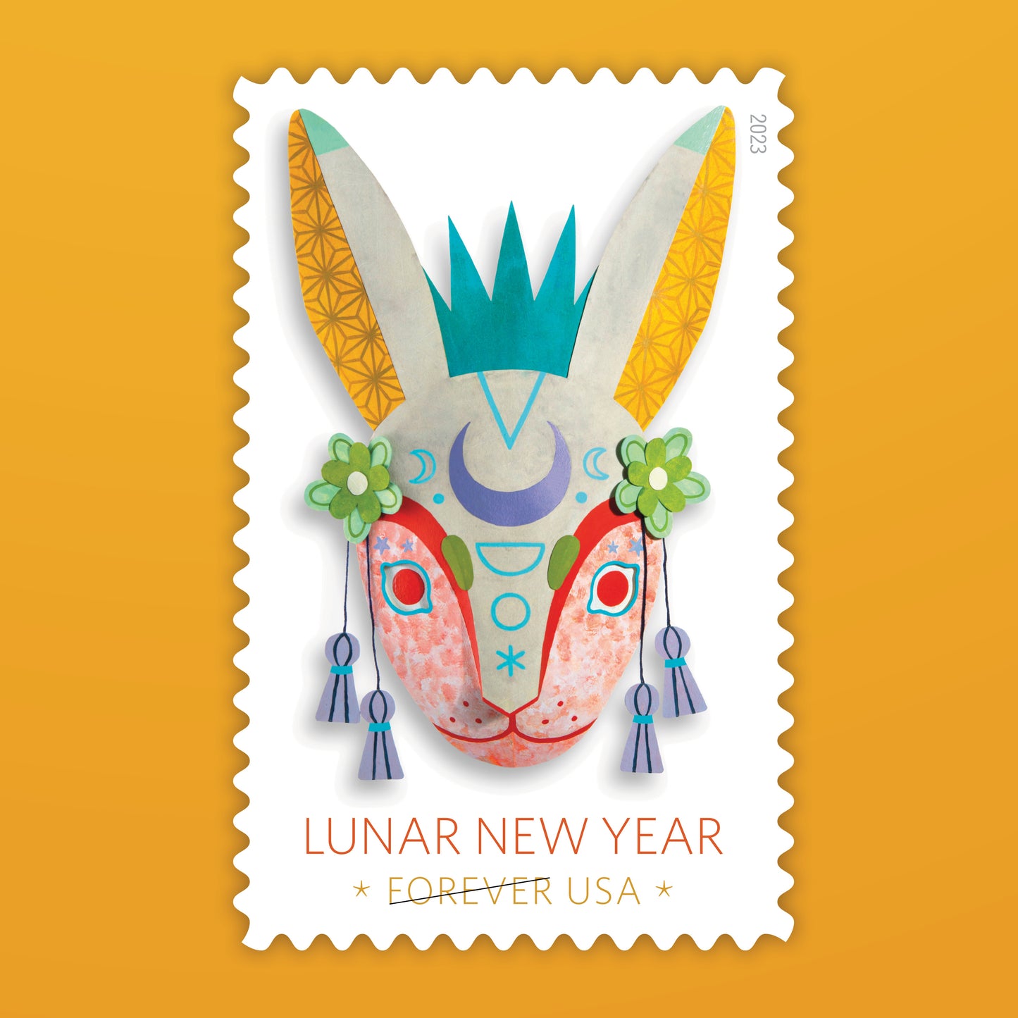 Lunar New Year Rabbit Stamps - 100 Pcs