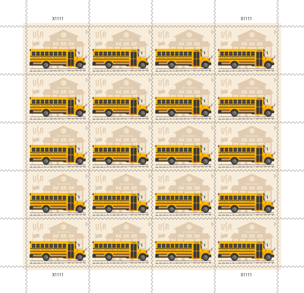 School Bus Stamps - 100 Pcs