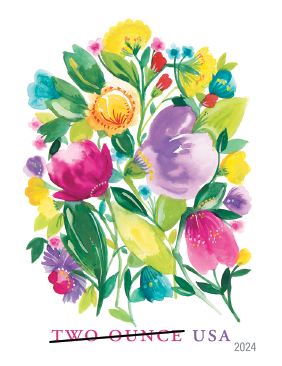 Wedding Blooms Stamps - 100 Pcs