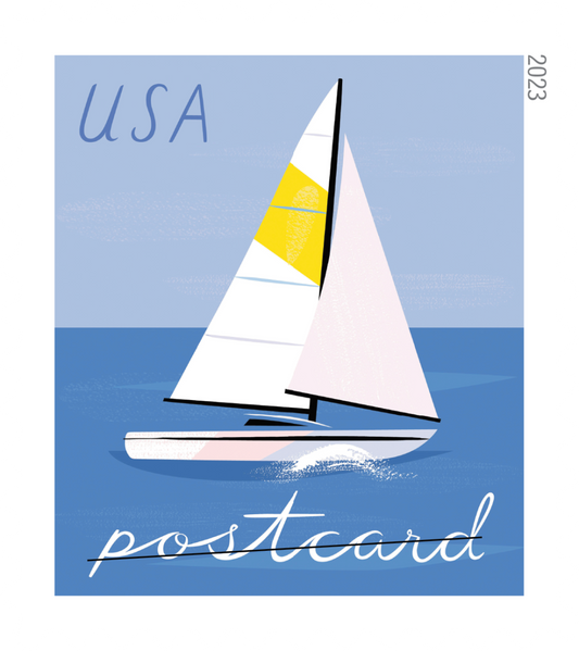 Sailboat Postcard Stamps - 100 Pcs