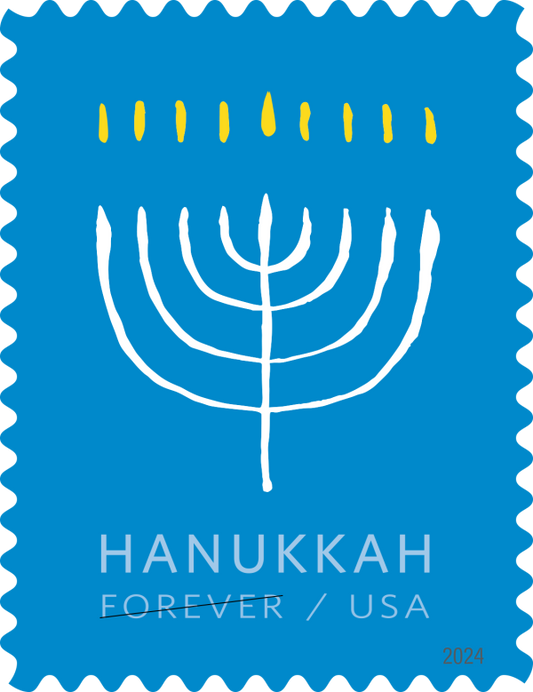Hanukkah 2024 Stamps - 100 Pcs